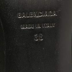 Pre Owned Balenciaga Black Leather Knife Mules Size 38