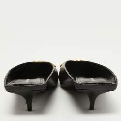 Pre Owned Balenciaga Black Leather Knife Mules Size 38