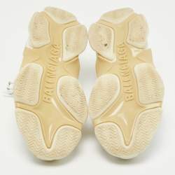 Pre Owned Balenciaga White Leather and Mesh Triple S Sneakers Size 40
