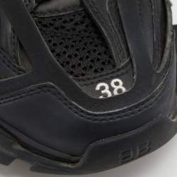 Pre Owned Balenciaga Black Leather, Neoprene and Mesh Track Sneakers Size 38