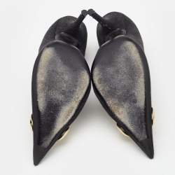 مملوكة مسبقًا Balenciaga Black Denim BB Knife Pumps Size 39