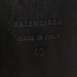 مملوكة مسبقًا Balenciaga Black Leather Cagole Slide Sandals Size 40