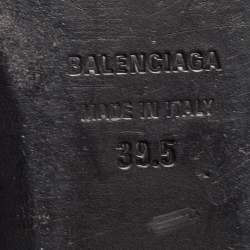 مملوكة مسبقًا Balenciaga Silver Glitter Fabric BB Knife Flats Size 39.5