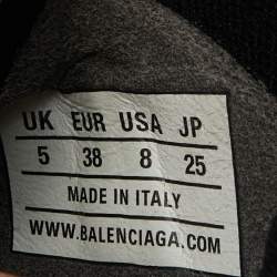 Pre Owned Balenciaga Black Knit Fabric Speed Trainer Neon Logo Lace Up Sock Sneakers Size 38