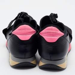 Pre Owned Balenciaga Black Leather, Mesh and Neoprene Race Runner Sneakers Size 41