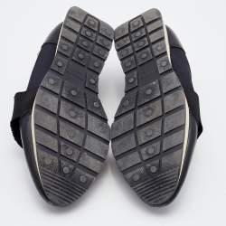 Pre Owned Balenciaga Black Leather, Mesh and Neoprene Race Runner Sneakers Size 41