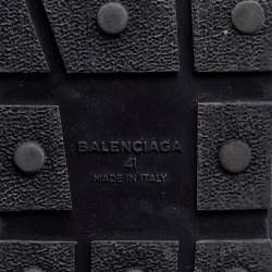 Pre Owned Balenciaga Black Leather, Mesh and Neoprene Race Runner Sneakers Size 41