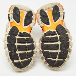 Pre Owned Balenciaga White/Orange Mesh and Synthetic Leather Track Low Top Sneakers Size 37