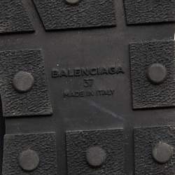 Pre Owned Balenciaga Black Leather,Suede and Mesh Race Runner Low Top Sneakers Size 37