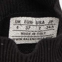 Balenciaga Black Knit Fabric Speed Trainer Slip On Sneakers Size 37