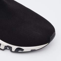 Balenciaga Black Knit Fabric Speed Trainer High Top Sneakers Size 38