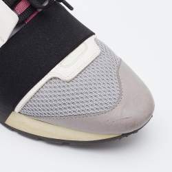Balenciaga Multicolor Leather and Mesh Race Runner Sneakers Size 39