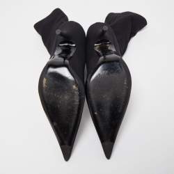 مملوكة مسبقًا Balenciaga Black Nylon Socks Boot Size 36