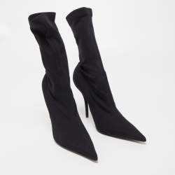 مملوكة مسبقًا Balenciaga Black Nylon Socks Boot Size 36