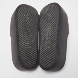 Pre Owned Balenciaga Black Rubber Slide Flats Size 40