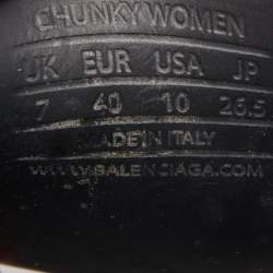 Pre Owned Balenciaga Black Rubber Slide Flats Size 40