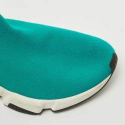 Balenciaga Turquoise Knit Fabric Speed Trainer Sneakers Size 35