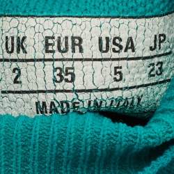 Balenciaga Turquoise Knit Fabric Speed Trainer Sneakers Size 35