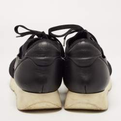 Balenciaga Black Leather and Mesh Race Runner Sneakers Size 39