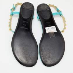Pre Owned Balenciaga Papete Leather Arena Thong Flat Sandals Size 39.5