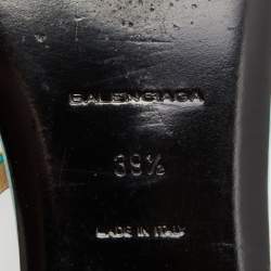 Pre Owned Balenciaga Papete Leather Arena Thong Flat Sandals Size 39.5