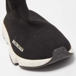 Balenciaga Black Knit Fabric Speed Trainer Sneakers Size 37