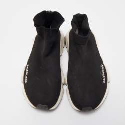 Balenciaga Black Knit Fabric Speed Trainer Sneakers Size 37