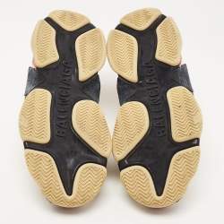 Pre Owned Balenciaga Multicolor Leather and Mesh Triple S Sneakers Size 38