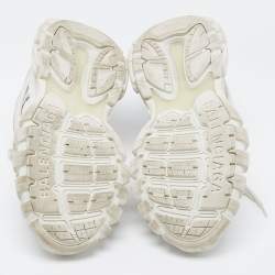 Pre Owned Balenciaga White Leather and Mesh Track Sneakers Size 38