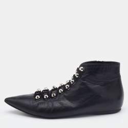 Hearty Faret vild Jeg har erkendt det Balenciaga Black Leather Pointed Toe Ankle Boots Size 38.5 Balenciaga | TLC