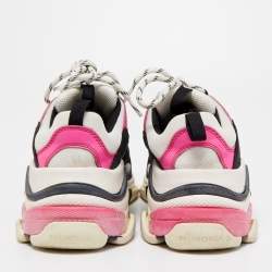 Pre Owned Balenciaga Tricolor Mesh and Leather Triple S Sneakers Size 37