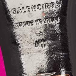 Pre Owned Balenciaga Pink Satin Bow Knife Mules Size 40