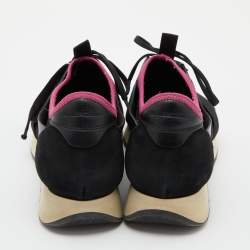 Balenciaga Black Leather and Mesh Race Runner Sneakers Size 39