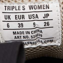 Pre Owned Balenciaga Grey Mesh and Leather Triple S Sneakers Size 39