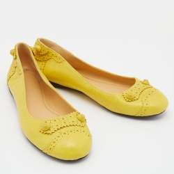 Balenciaga Curry Leather Arena Studded Ballet Flats Size 38.5