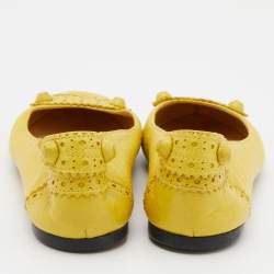 Balenciaga Curry Leather Arena Studded Ballet Flats Size 38.5