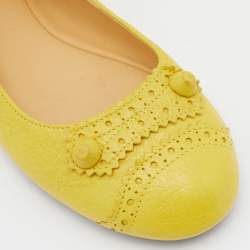 Balenciaga Curry Leather Arena Studded Ballet Flats Size 38.5