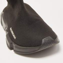 Pre Owned Balenciaga Black Knit Fabric Speed Trainer Sneakers Size 40