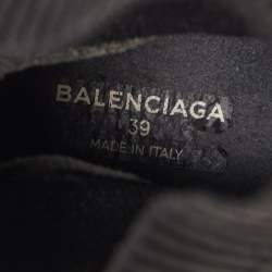 Pre Owned Balenciaga Black Knit Speed Trainer Slip On Sneakers Size 39