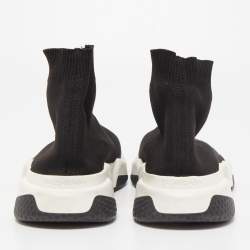 Pre Owned Balenciaga Black Knit Speed Trainer Slip On Sneakers Size 39