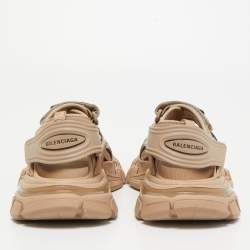 مملوكة مسبقًا Balenciaga Beige Rubber and Leather Track Sandals Size 37