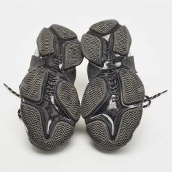 Pre Owned Balenciaga Black Mesh and Leather Triple S Clear Sneakers Size 38