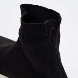 Pre Owned Balenciaga Black Knit Fabric Speed Trainer Sneakers Size 38