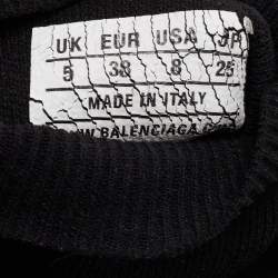 Pre Owned Balenciaga Black Knit Fabric Speed Trainer Sneakers Size 38