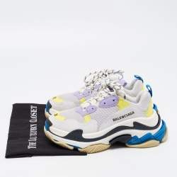 Pre Owned Balenciaga Multicolor Mesh and Leather Triple S Sneakers Size 36