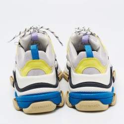 Pre Owned Balenciaga Multicolor Mesh and Leather Triple S Sneakers Size 36