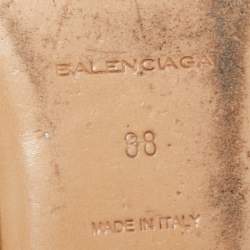 Pre Owned Balenciaga Blue Leather Arena Ballet Flats Size 38