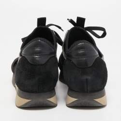 Balenciaga Black Leather and Mesh Race Runner Sneakers Size 37