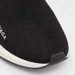 Pre Owned Balenciaga Black Knit Fabric Speed Trainer Sneakers Size 37