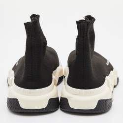 Pre Owned Balenciaga Black Knit Fabric Speed Trainer Sneakers Size 37